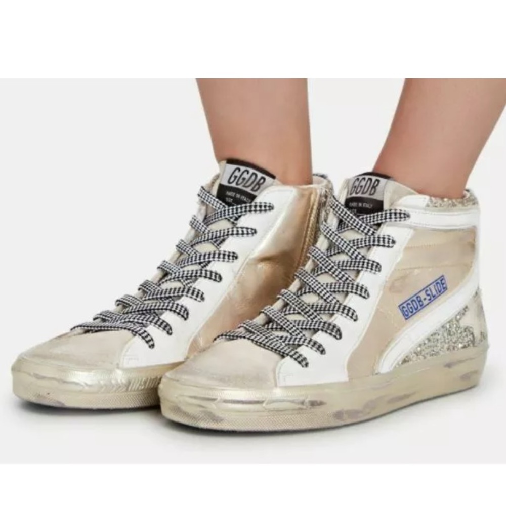Golden Goose Slide Sneaker Neutral 37 Glitter